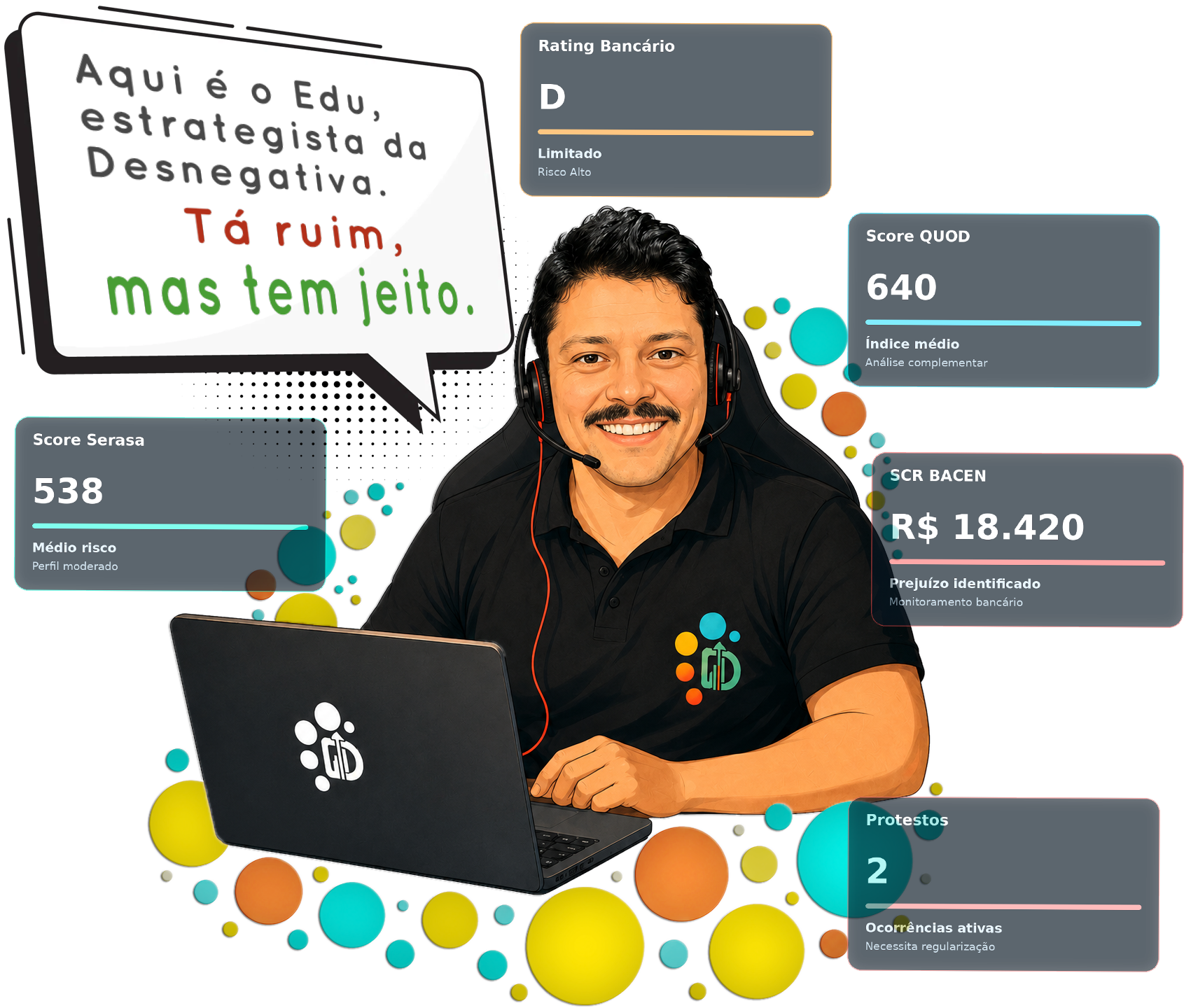 Especialista apresentando o relatório de rating